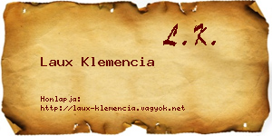 Laux Klemencia névjegykártya